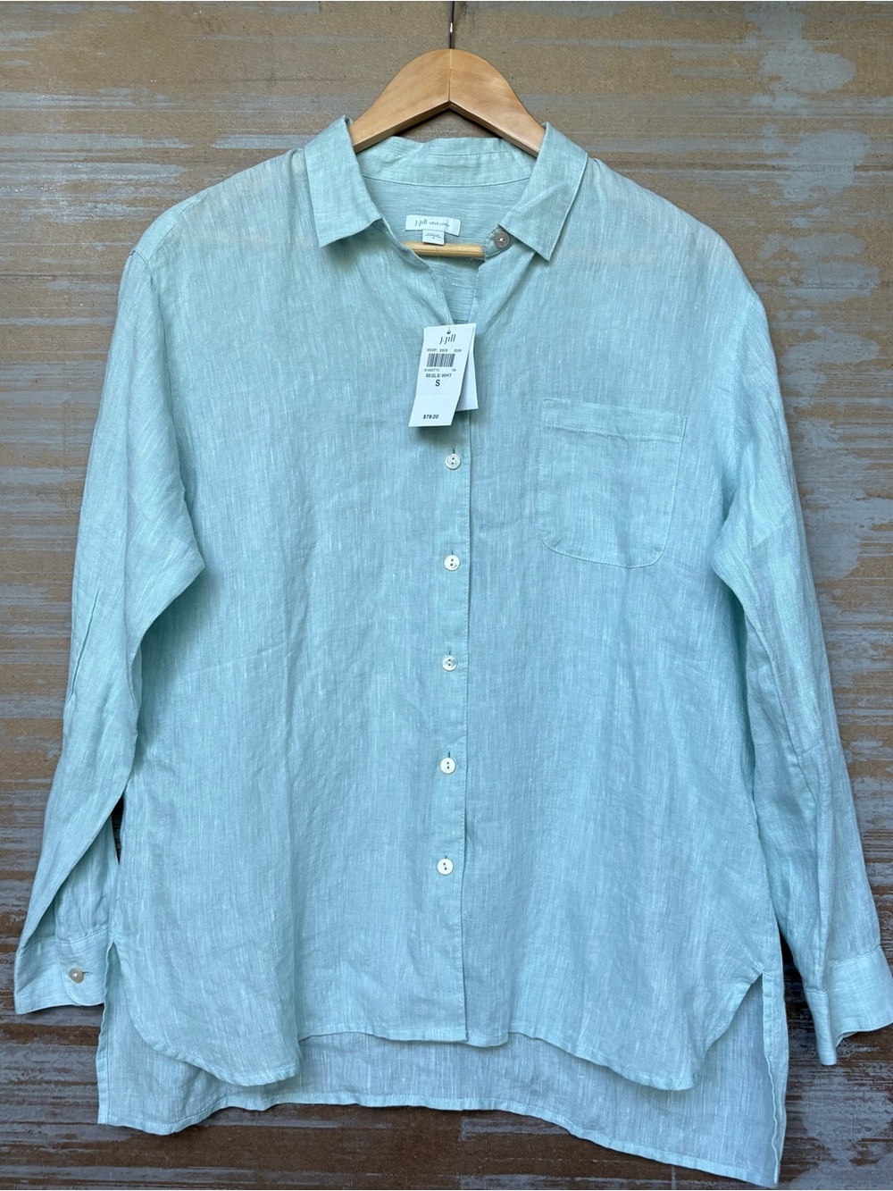 J. Jill Love Linen NWT 100% Linen Button Down Beachy Boho Breathable Womens S
